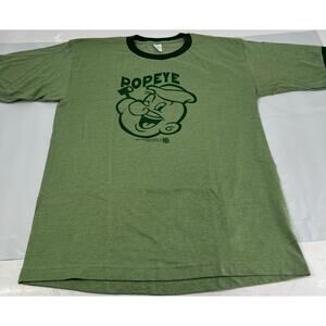 2004 King Features Popeye Green Tshirt Size M Made In USA (C50)
